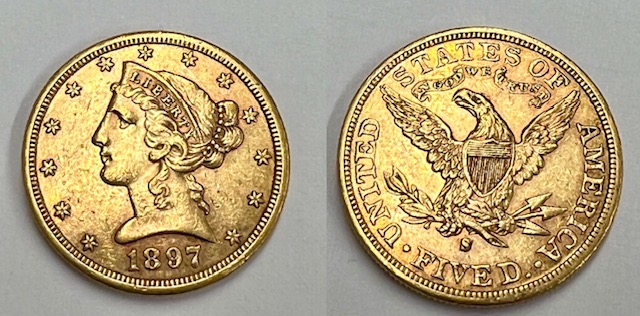 Stati Uniti, 5 Dollari 1897 San Francisco BB+/qSPL